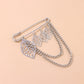 Jewelry Temperament Light Luxury Hollow Leaf Brooch Female Retro Trend Metal Chain Pin Accessories