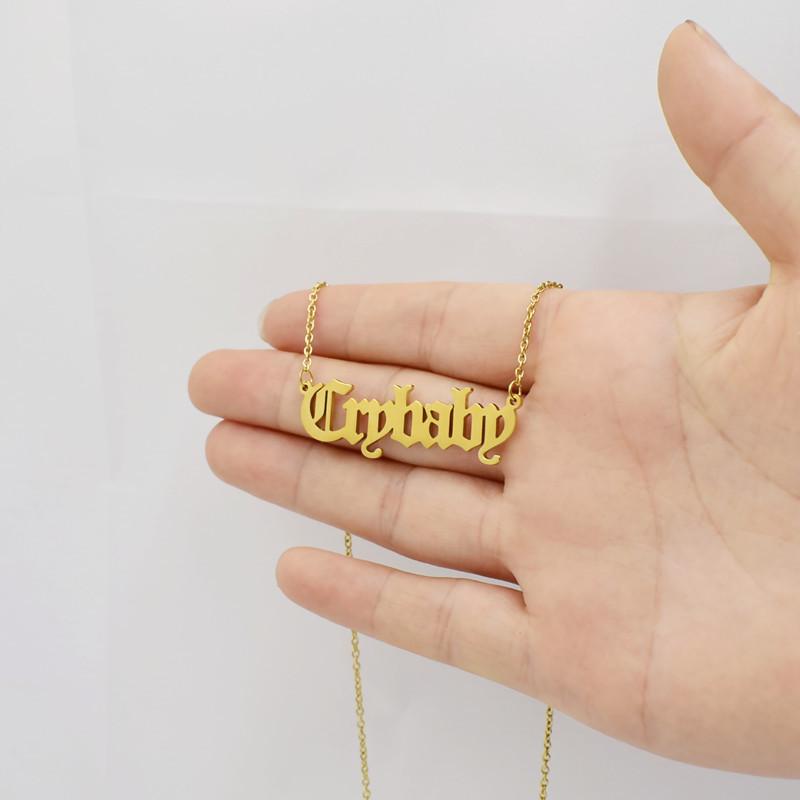 Crybaby Necklace Simple Creative Ancient English Alphabet Necklace Female