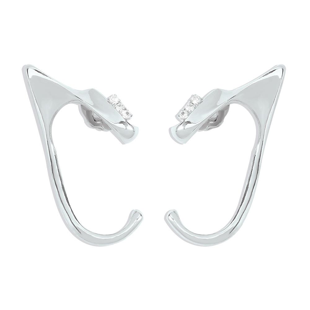 E1158 Simple no pierced ear hanging personality night jump di diamond earrings slim fashion earrings women
