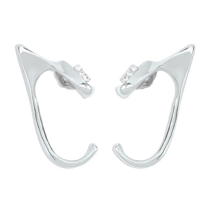 E1158 Simple no pierced ear hanging personality night jump di diamond earrings slim fashion earrings women
