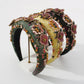 F371 Baroque exaggerated flower headband palace embroidery cloth headband temperament full of diamond fashion hair accessories