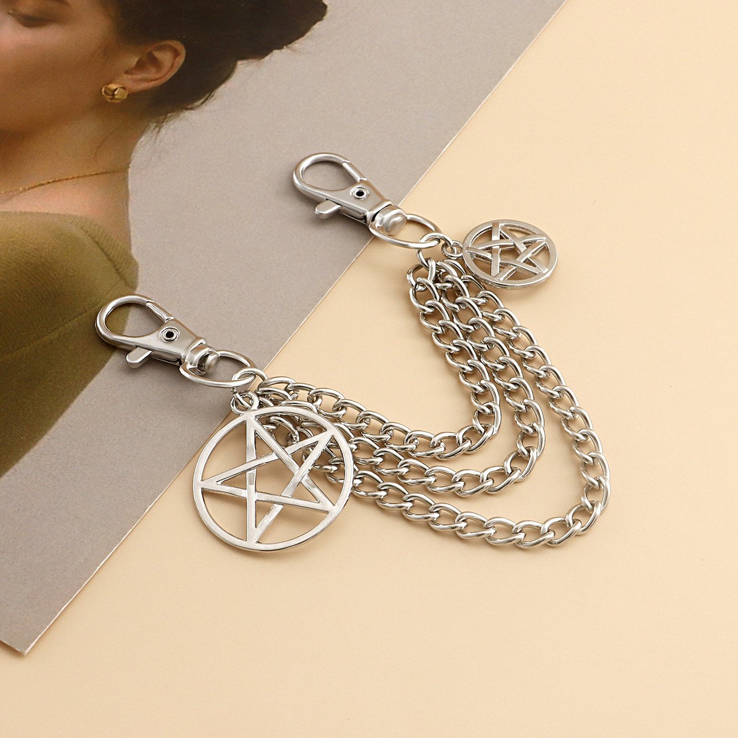 Sports shoes men's and women's shoes accessories ins upper decoration five-pointed star metal shoe chain shoelace buckle foot decoration