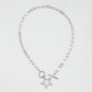 N8599 Simple Small Fresh Temperament Necklace Imitation Diamond Pentagram Retro Creative Clavicle Chain