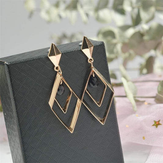 Trend net red geometric earrings fashion rhombus long earrings creative temperament goddess ear jewelry