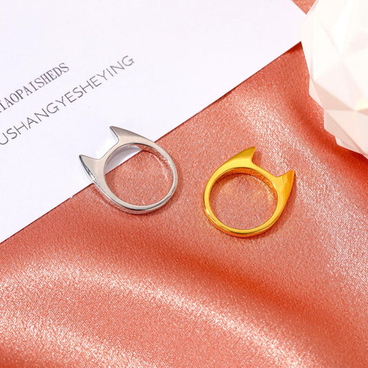 Cute cat ring ins personality creative cat ears couple index finger ring net red ring trend