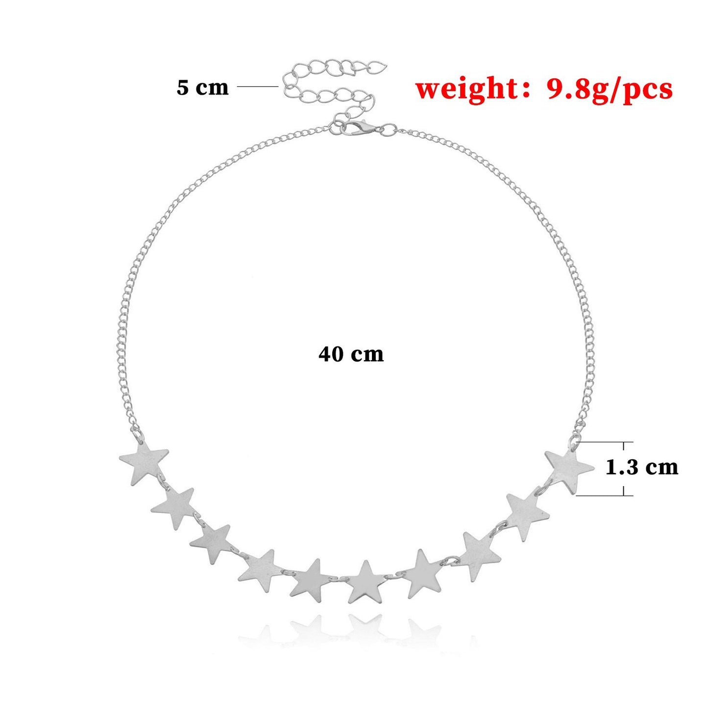 Jewelry Alloy Pentagram Short Necklace Necklace Women's Fashion Personality Star Pendant Necklace