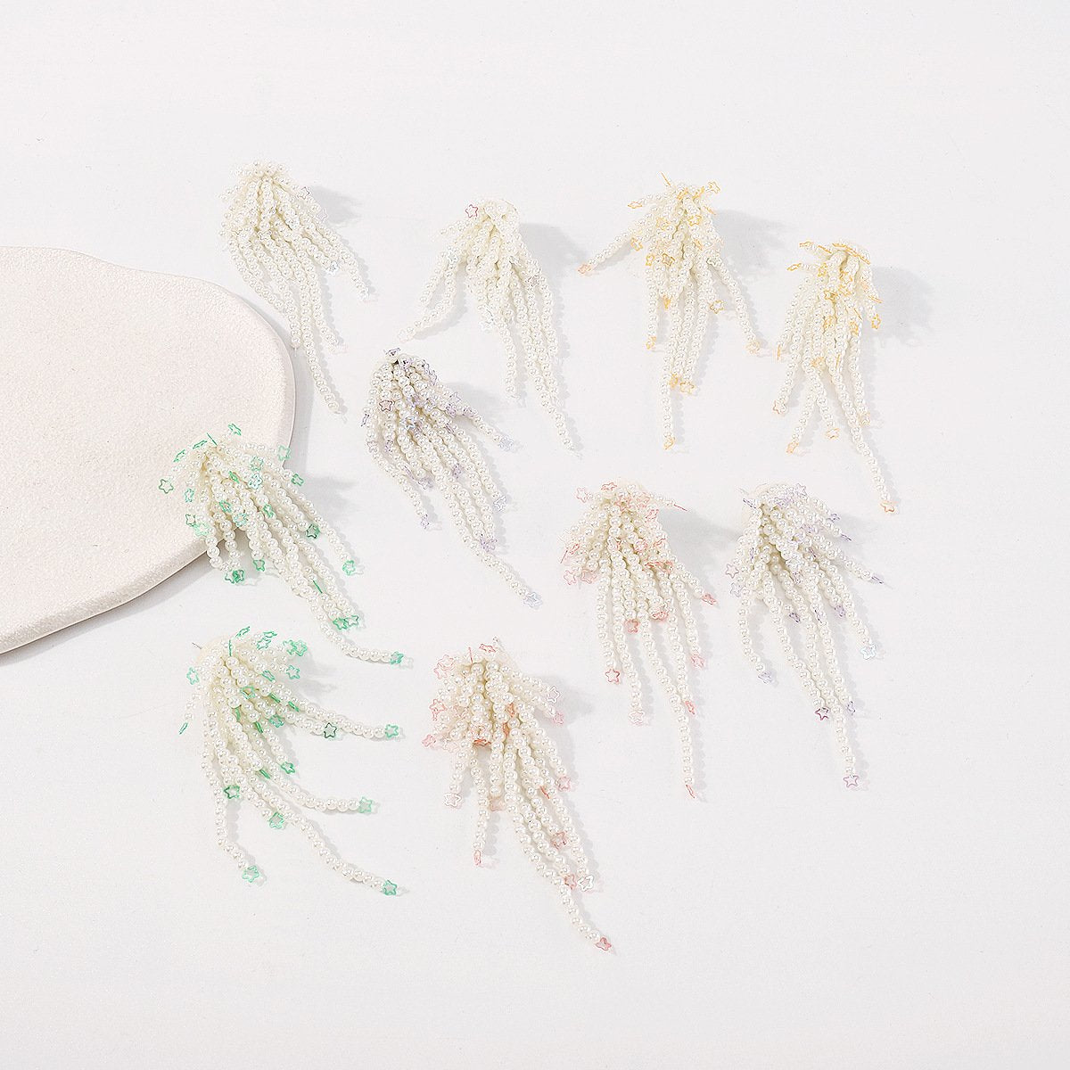 E11134 Bohemian Leisure Vacation Tassel Earrings Beaded Geometric Atmosphere Star Sequin Earrings Female