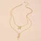 N8112 Jewelry Retro Creative Double Layer Digital Clavicle Chain Temperament Versatile Rose Fashion Necklace