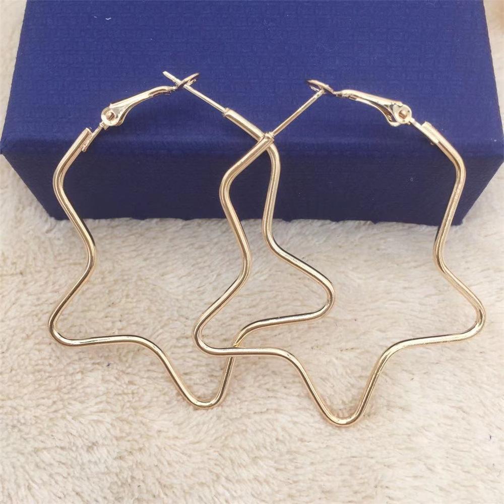 Five-pointed star earring circle star earrings female ear hanging fashion earrings