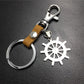 Rudder titanium steel car key pendant cowhide key chain car hanging logo
