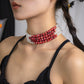 Jewelry Gothic Pearl Necklace Choker Creative Halloween Blood Drop Tassel Clavicle Necklace