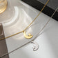 Moon Star Clavicle Chain Women's Simple Temperament Star Moon Pendant Stainless Steel Necklace