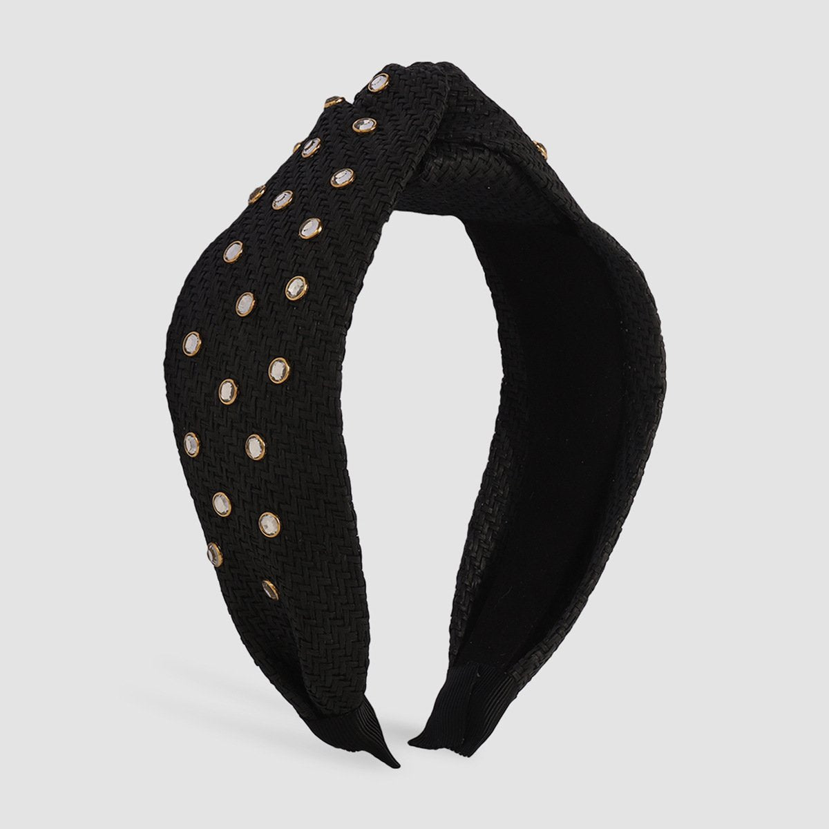 F459 Leisure vacation hair hoop straw braided wide-brimmed fashion geometric head hoop Internet celebrity knotted hair accessories for adults