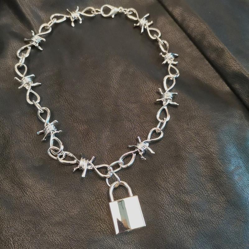 Necklace Jewelry Retro Punk Thorn Thorn Lock Necklace Frosty Trendy Hip Hop Necklace