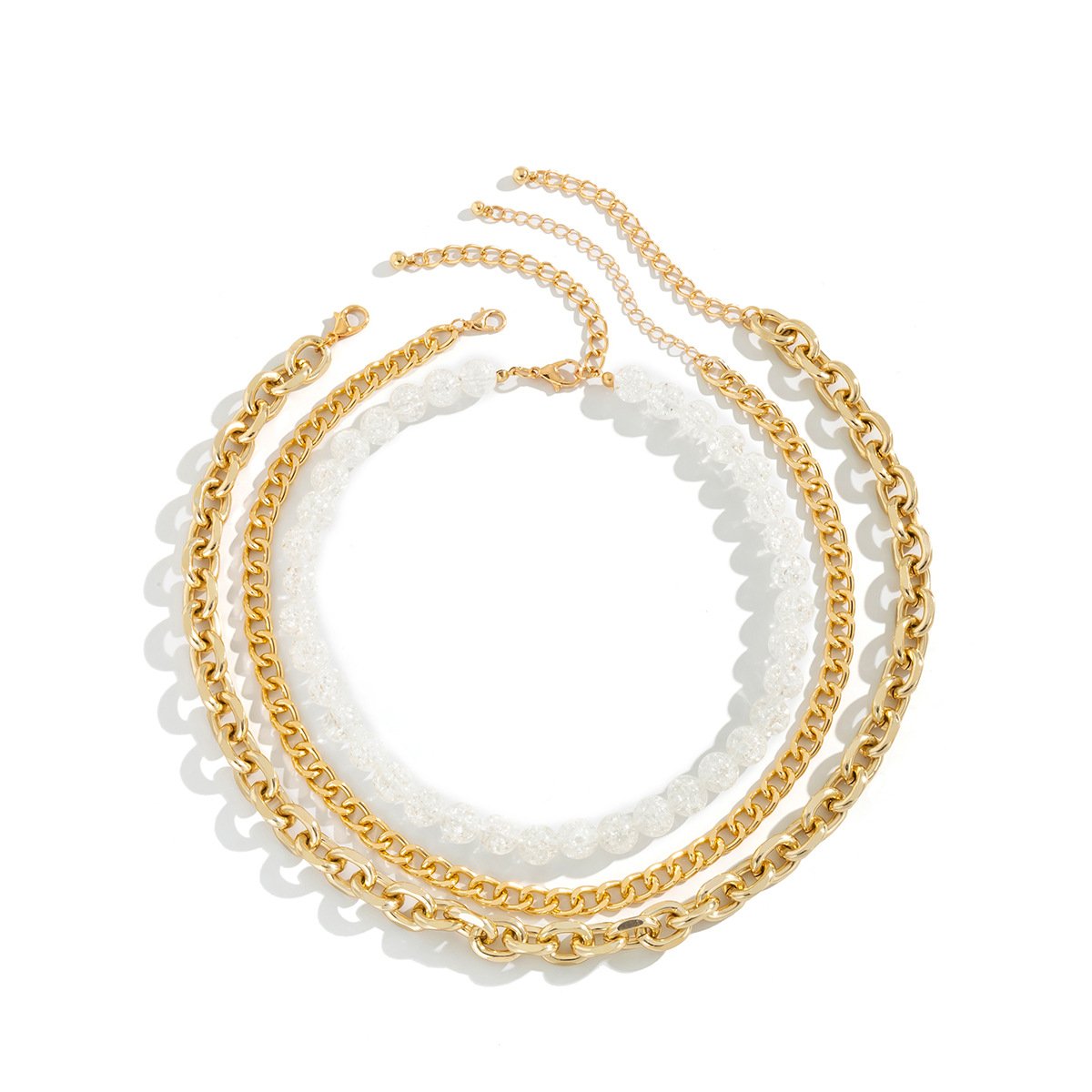 Jewelry Creative Simple Acrylic Bead Necklace Hip Hop Metal Aluminum Chain Clavicle Necklace