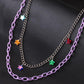 Jewelry fashion popular punk acrylic all-match double-layer pentagram pendant pants chain