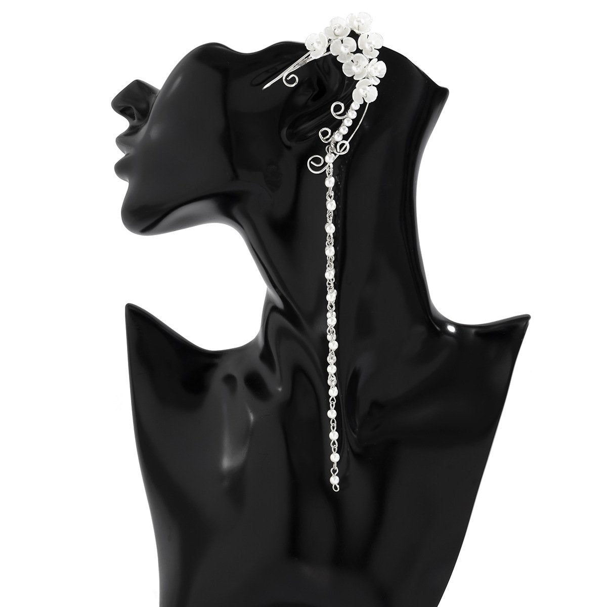 Retro temperament no ear piercing flower tassel ear bone clip female small crowd simple and irregular leaves branches and tendrils ear hanging