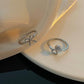 ins diamond bow ring fashion temperament niche design hollow leaf index finger ring net red ring