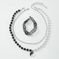 N9661 Jewelry Contrasting Color Pearl Bead Necklace Dripping Oil Tai Chi Gossip Creative Sexy Necklace Female