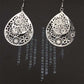 Double-layer size water drop hollowed out vintage all-match earrings Indian ladies earrings