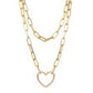Necklace Jewelry Personality Punk Hip-Hop Alloy Peach Heart Multi-layer Thick Chain Sweater Chain Necklace Female