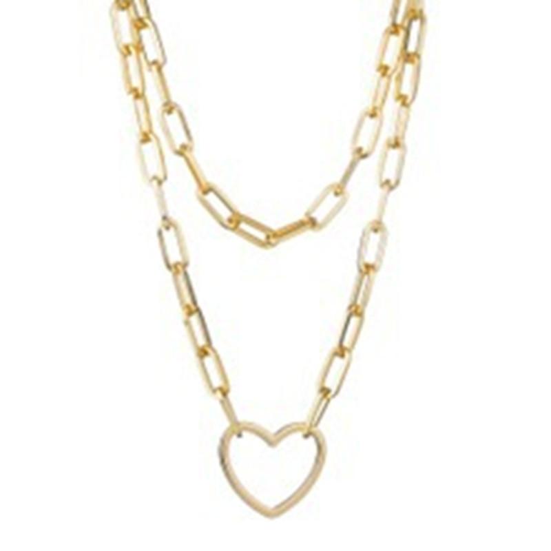 Necklace Jewelry Personality Punk Hip-Hop Alloy Peach Heart Multi-layer Thick Chain Sweater Chain Necklace Female