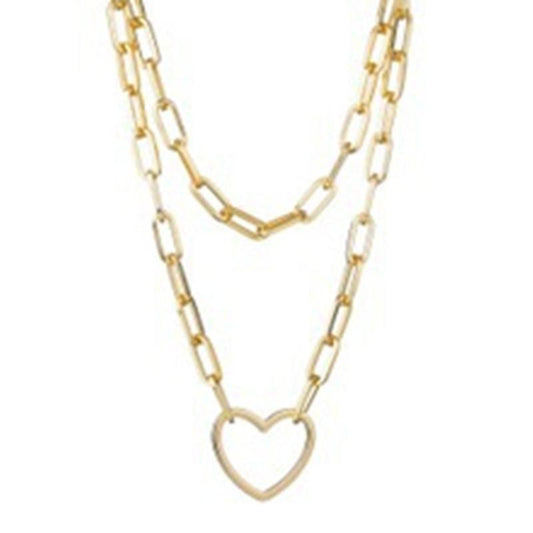 Necklace Jewelry Personality Punk Hip-Hop Alloy Peach Heart Multi-layer Thick Chain Sweater Chain Necklace Female