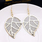 Fashion Versatile Leaf Swing Earrings Indian Grid Hollow Frosted Earrings Jewelry