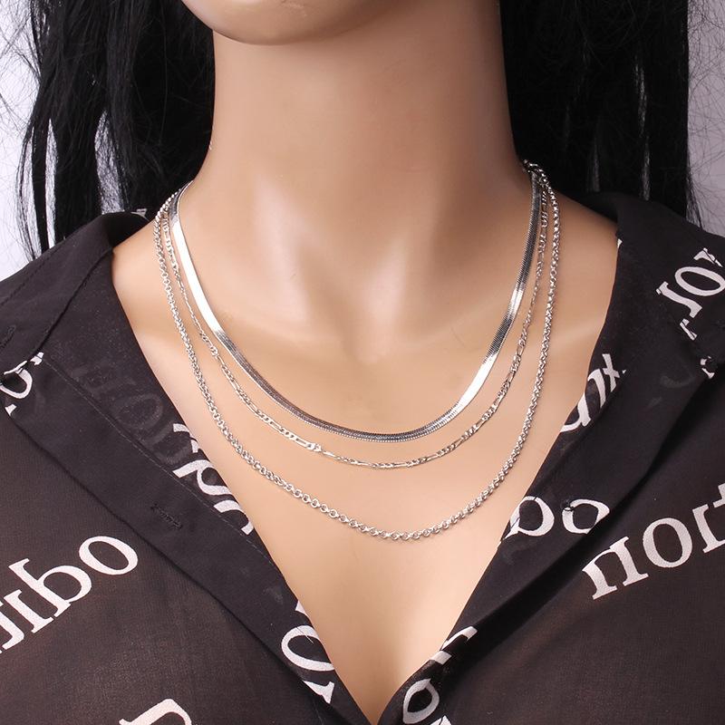 Multi-layered necklace ins cold necklace simple metal necklace year popular collarbone chain