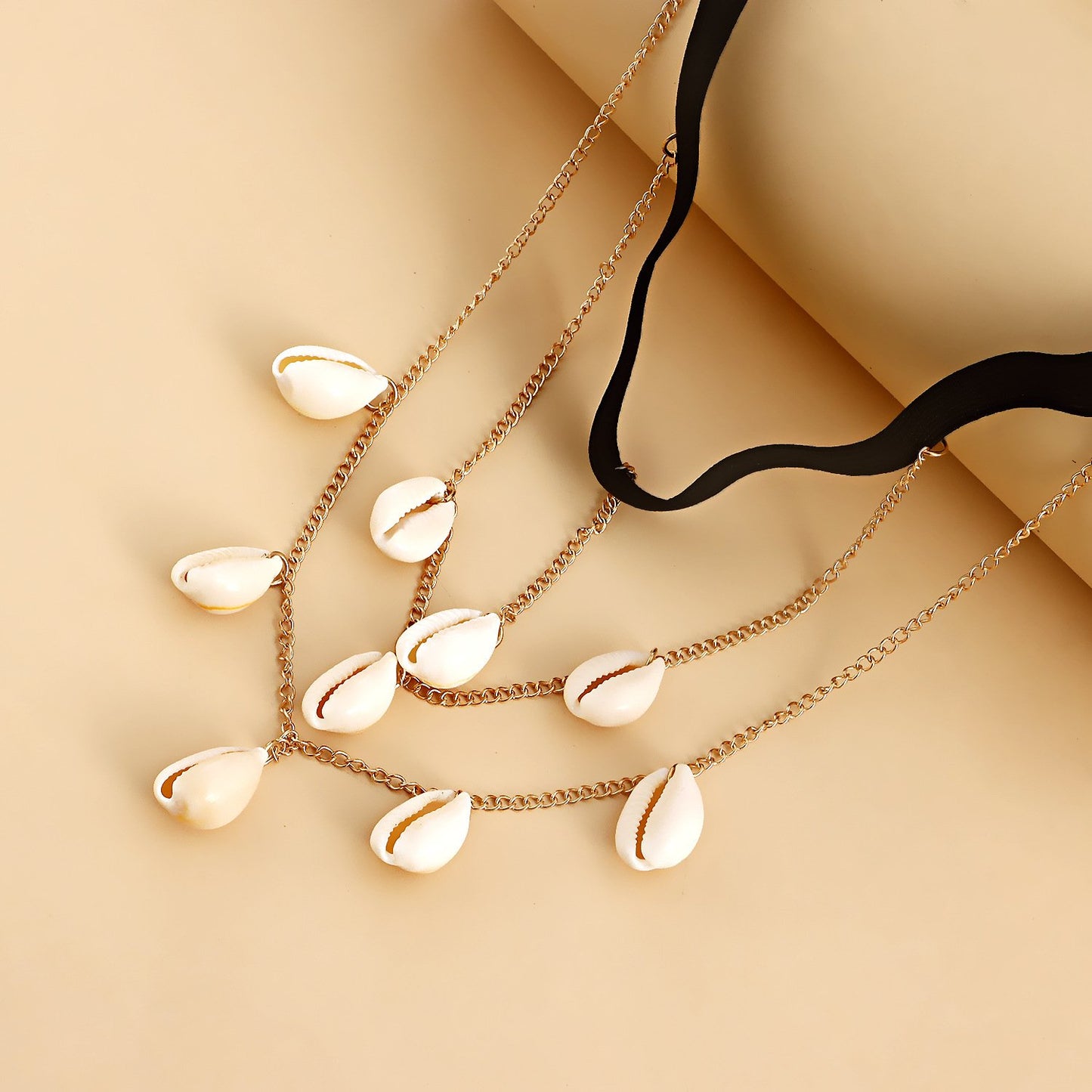 Explosive multi-layer tassel shell pendant thigh chain female legchain elastic body chain jewelry