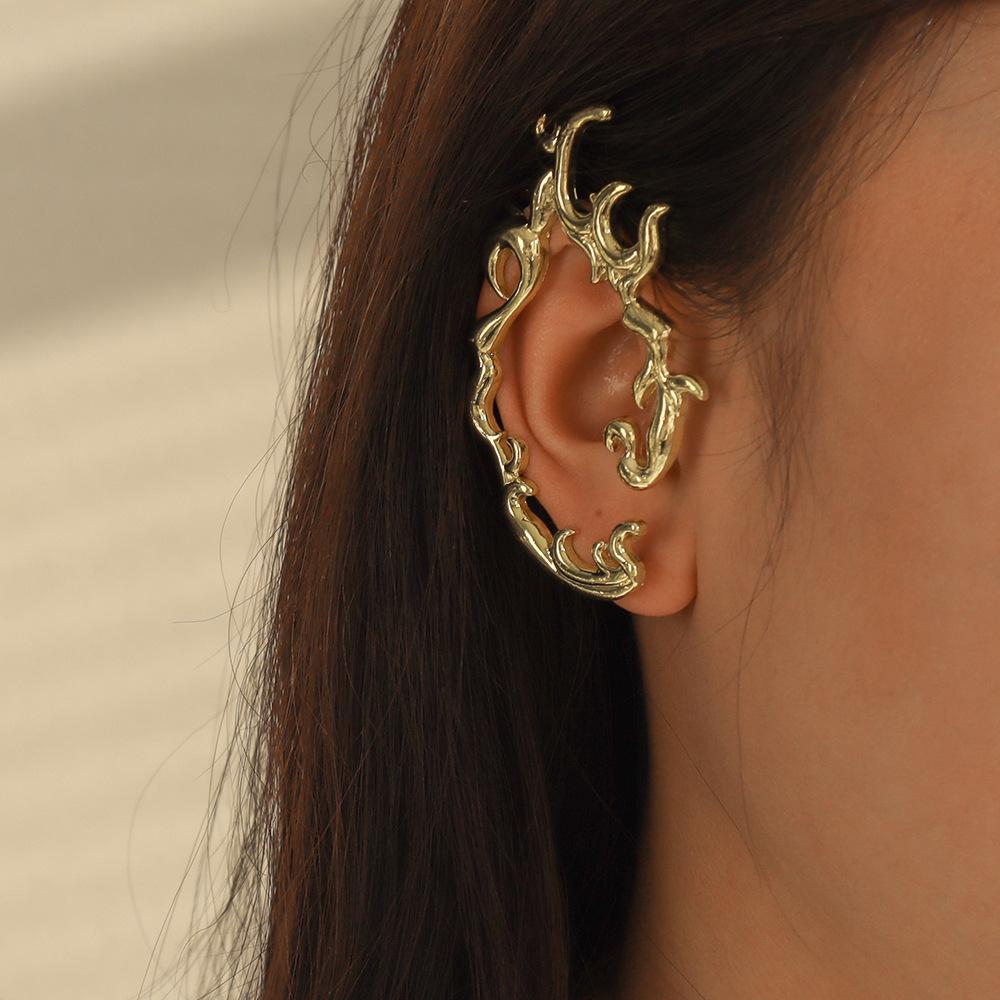 E1299 Earrings Frosty Creative Design Earrings Simple Metal Geometric Fashion Earrings