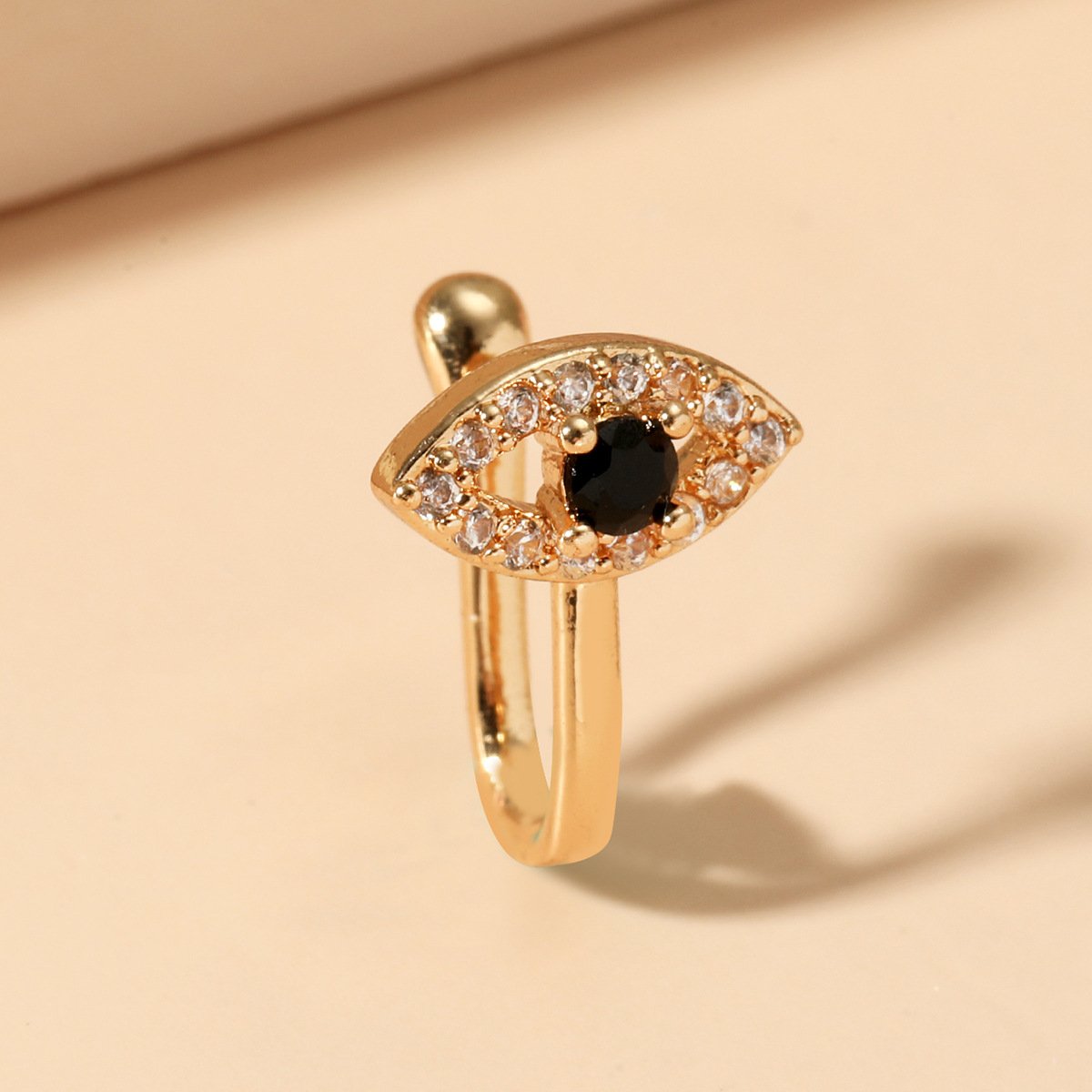 Devil's eye piercing-free nose clip fashion micro-inlaid zircon fake nose ring U-shaped puncture jewelry