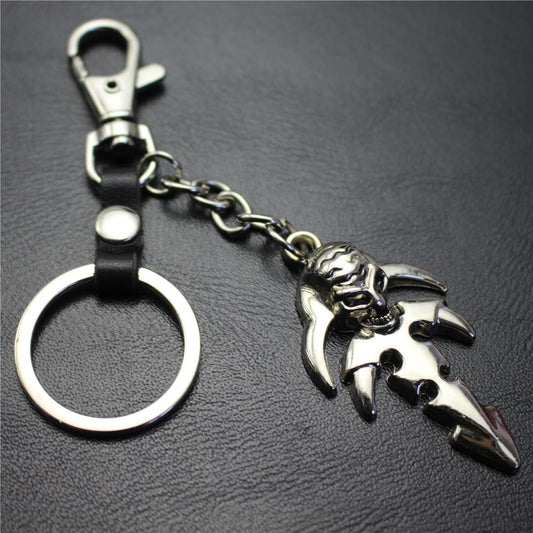 Reaper Skull Alloy Pendant Leather Keychain Retro Key Ring Pendant Jewelry