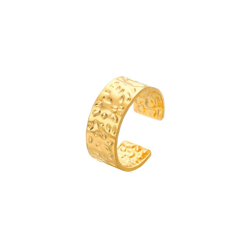 Chao Baita high-end sense cold stainless steel opening wide side hammer pattern adjustable ring