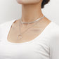 Jewelry trendy double-layer flat snake chain crescent pendant necklace female cold metal texture necklace