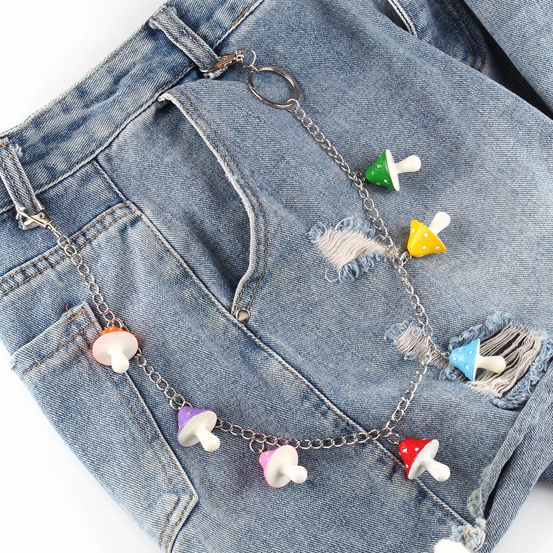 Jewelry Creative Color Mushroom Head Pendant Pants Chain Simple Personality Ring Decoration Waist Chain