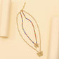 Jewelry Fashion Double Color Diamond Butterfly Necklace Ins Simple Design Temperament Versatile Clavicle Necklace