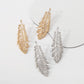 E1414 Simple Metal Earrings Creative Hollow Feather Leaf Earrings Cold Personality Earrings