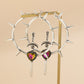 Jewelry Fashion Street Shooting Geometric Circle Rivet Earrings Retro Trend Gem Sword Shape Earrings Female