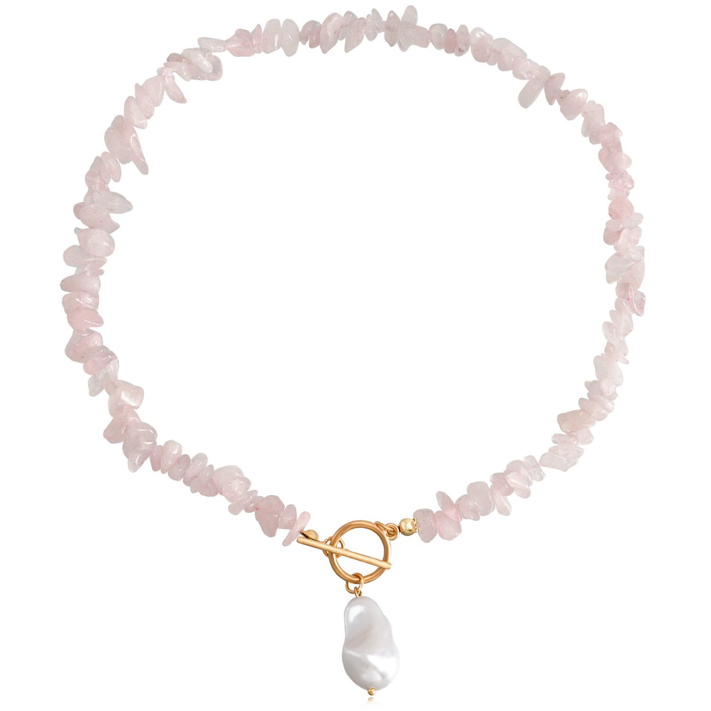 Jewelry Irregular Natural Pink Gravel Shaped Big Pearl Necklace Female Handwoven Choker