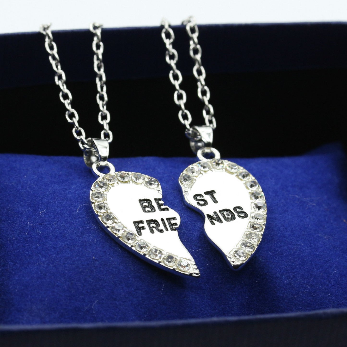 Love English Pendant Alloy Necklace Fashion Two Petal Diamond Bestfriends Necklace Good Friend Necklace