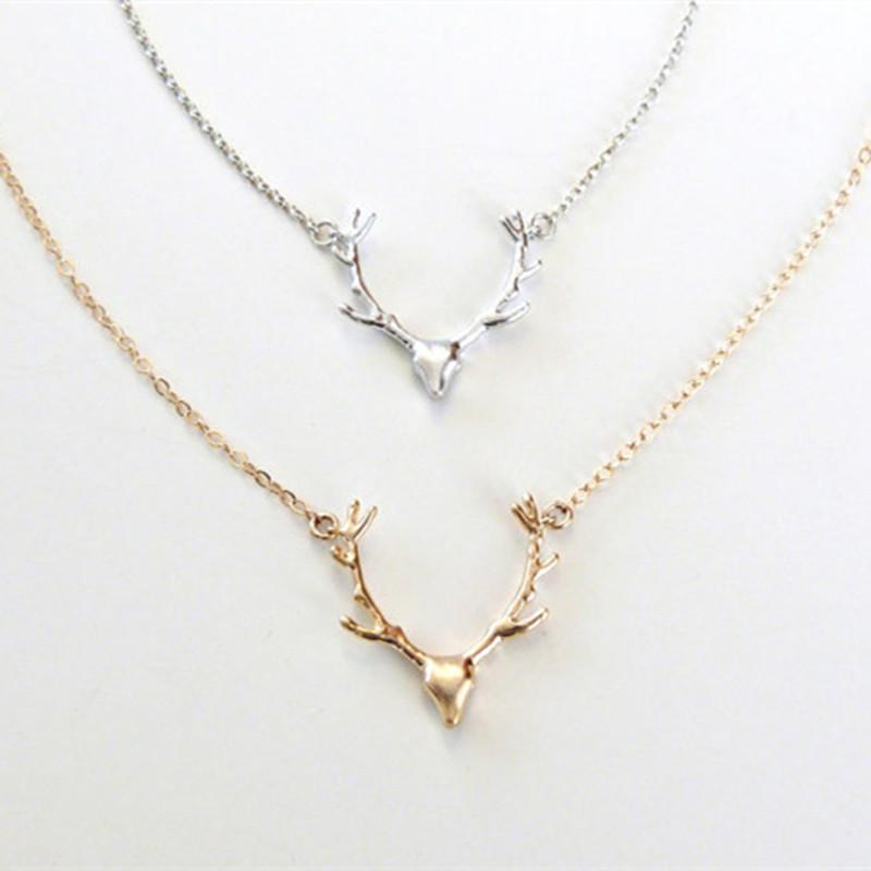 Jewelry girl necklace small animal elk pendant antler necklace