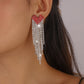 E1392 Exaggerated Long Earrings Rhinestone Claw Chain Tassel Earrings Love Diamond Light Luxury Dinner Earrings