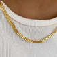 Jewelry Simple Metal Texture Imitation Gold Chain Necklace Retro Geometric Single Layer Clavicle Necklace Women