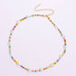 Jewelry Color Transparent White and Blue Rice Bead Necklace Female Fashion Popular Personality Pearl Necklace