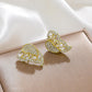 Ins micro-inlaid pearl butterfly earrings women's French light luxury butterfly dance double-layer detachable two-wear earrings tide