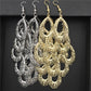 Indian Baroque Bird's Nest Shaped Metal Hollow String Long Earrings Ladies Earrings Night Exaggerated Evening Jewelry