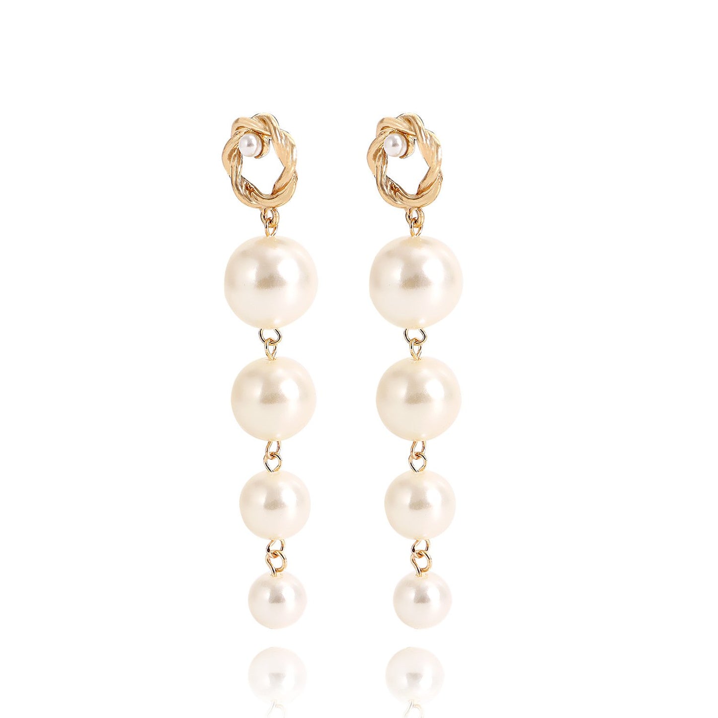 Jewelry ins high sense long tassel imitation pearl babes earrings high quality