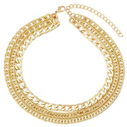 Fashion exaggerated retro metal accessories multi-layer chain collarbone chain trend ethnic necklace