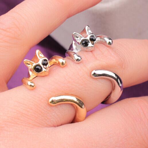 Cute Animal Open Ring Fashion Personality Exaggerated Puppy Cat Elephant Ring Creative Hand Jewelry